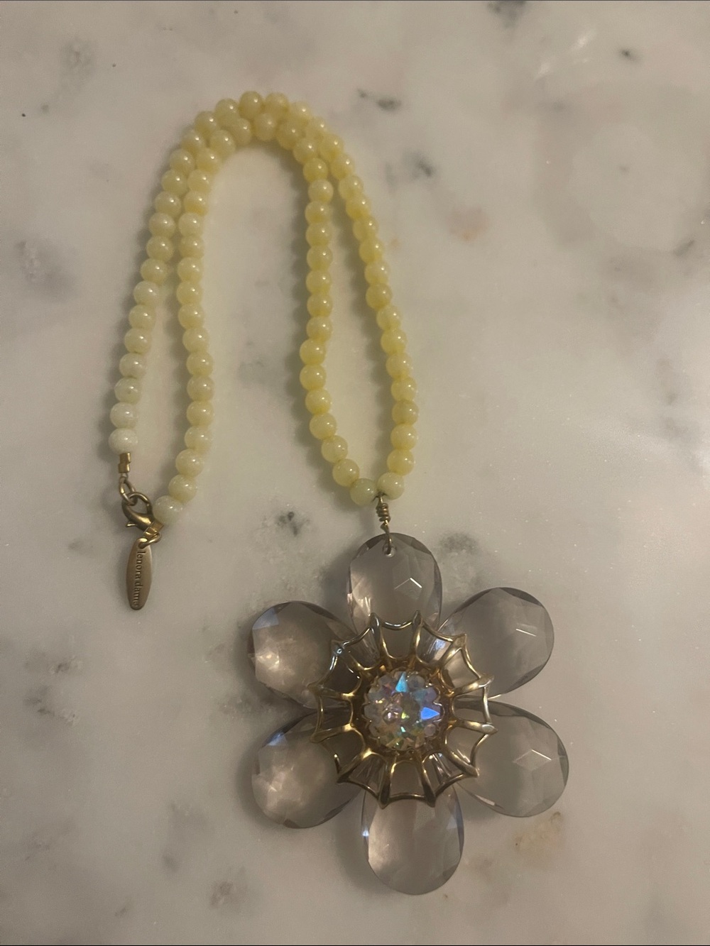 Lenora dame arora borealis floral stone beaded necklace chunky